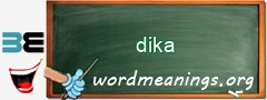 WordMeaning blackboard for dika